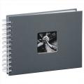 Detail produktu - Hama album klasické spirálové FINE ART 24x17 cm, 50 stran, šedé, bílé listy